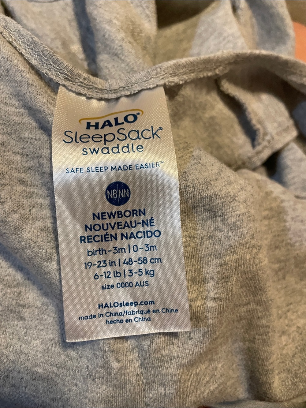 Halo SleepSack Swaddle in Light Heather Gray